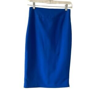Express Blue Pencil Skirt Size 0 Statement Zipper Y2K